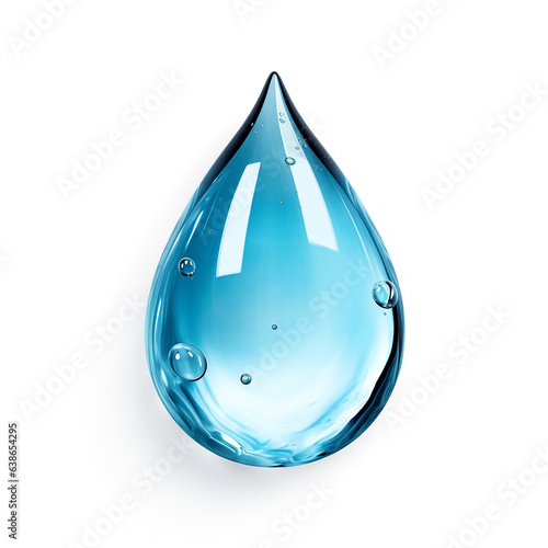 Natural water drops on white background.