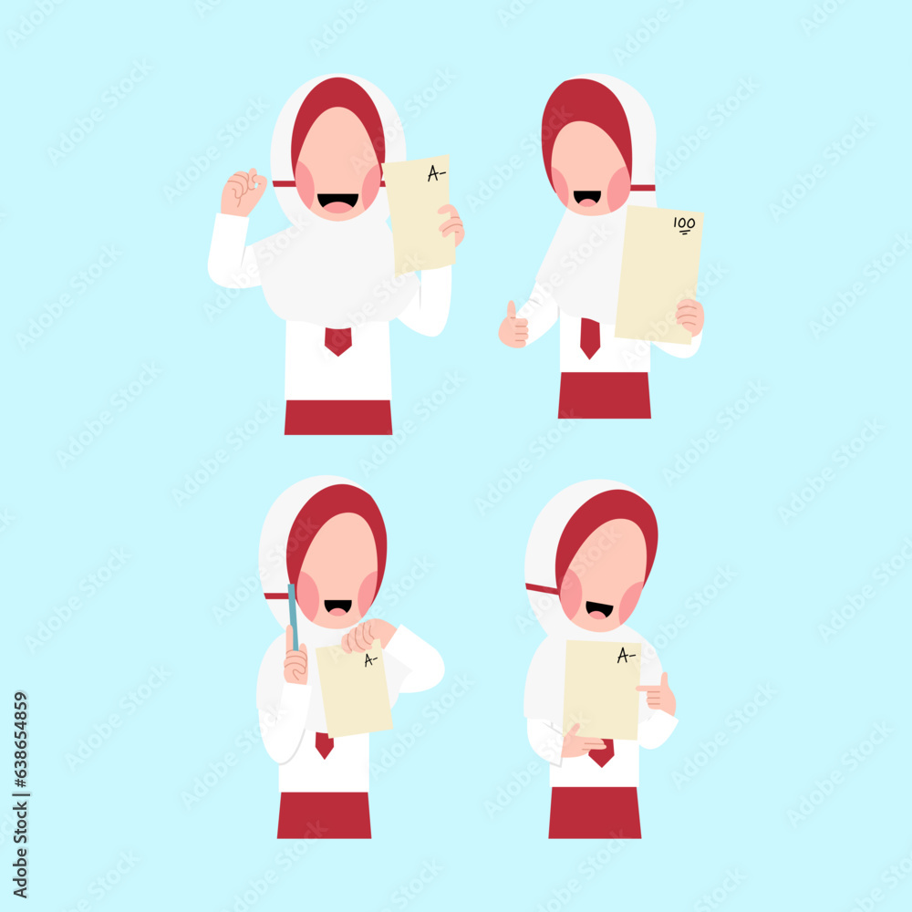 Set Of Indonesian Elementary Student Got Good Score Set Of Indonesian Elementary Student Got Good Score