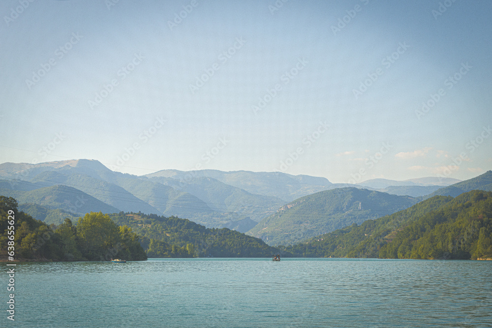 lake and mountains