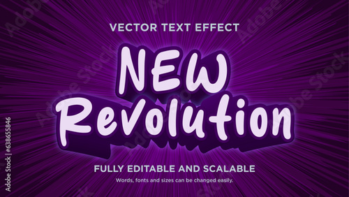 text effect vector new revolution with purple color