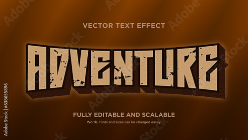 text effect vector adventure of mountain