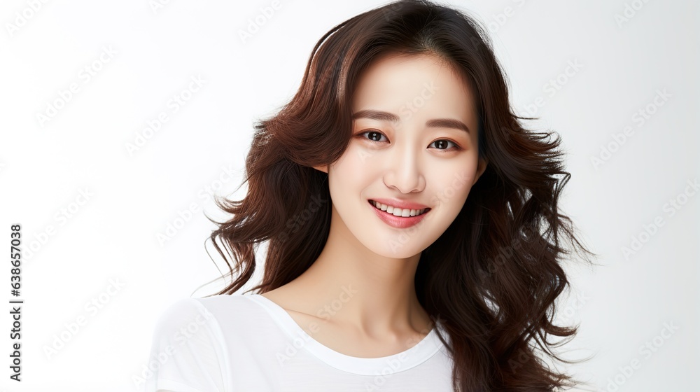 Smiling woman portrait exuding happiness and beauty Smiling woman portrait exuding happiness and beauty