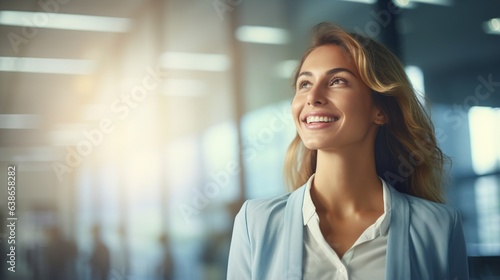 Closeup of a smiling businesswoman in office