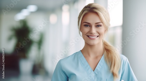 portrait of a female doctor standing in hospital