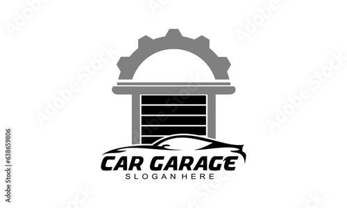 Car garage illustration logo vector