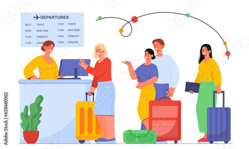 People at airport vector concept