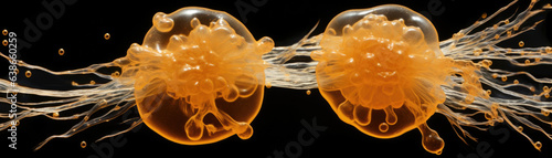 A macro view of a platelet shows its peculiar doublediscoid shape and its characteristic projections on the surface. It is composed of two domes connected by long
