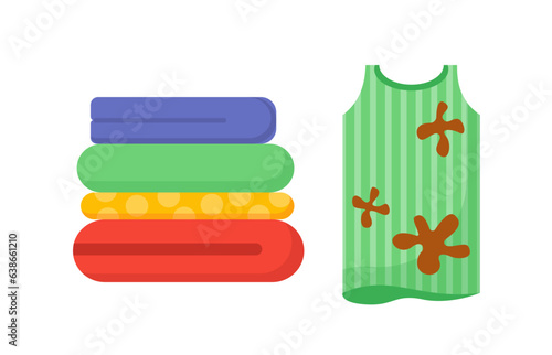 Dirty clothes vector set