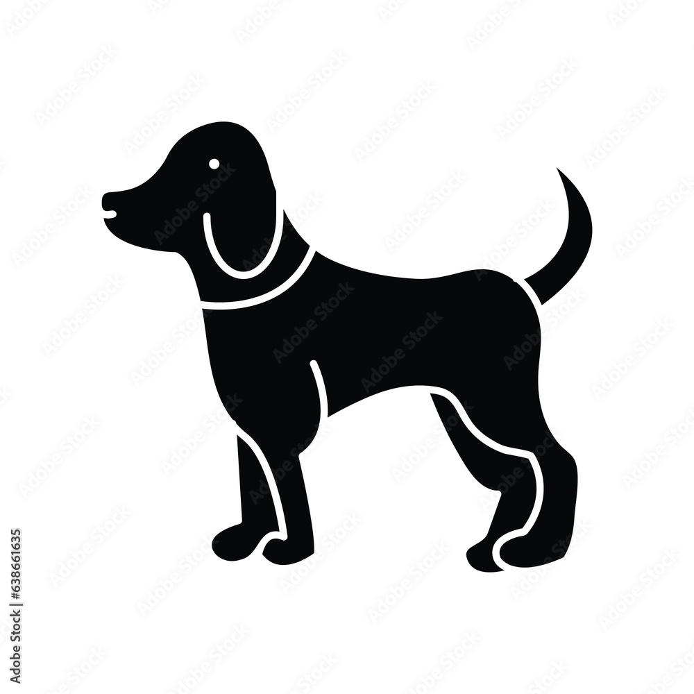 Pet dog illustration,Dog animal vector icon. filled flat sign for mobile concept and web design. Puppy pet glyph icon..eps