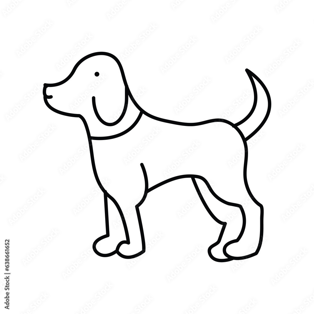Pet dog line icon, outline vector sign, linear dog icon flat illustration on white background..eps