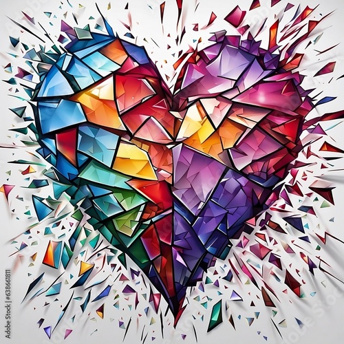 abstract background with shattered heart