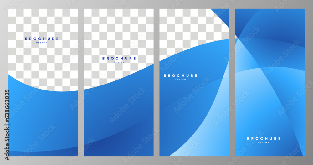 set of brochure blue sky gradient background for business with copy space area