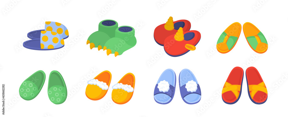 Set of slippers vector concept