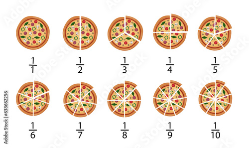 Infographic of cutting pizza vector concept