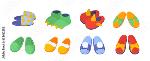 Set of slippers vector concept