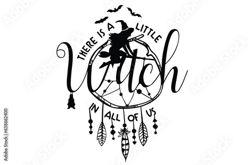 There is a little Witch in all of us SVG, Practical Magic Svg, Little Witch, Witch Quotes, Magic Art, Enchanted Design, Witchcraft SVG, Occult Symbols, Mystical Illustration, Fantasy Quote, Wicca Craf
