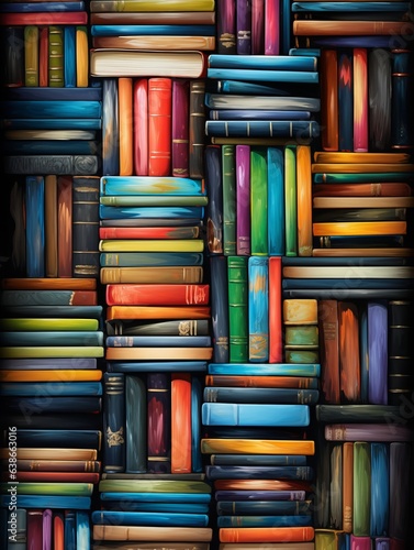 Vibrant Pages: Colored Books Texture