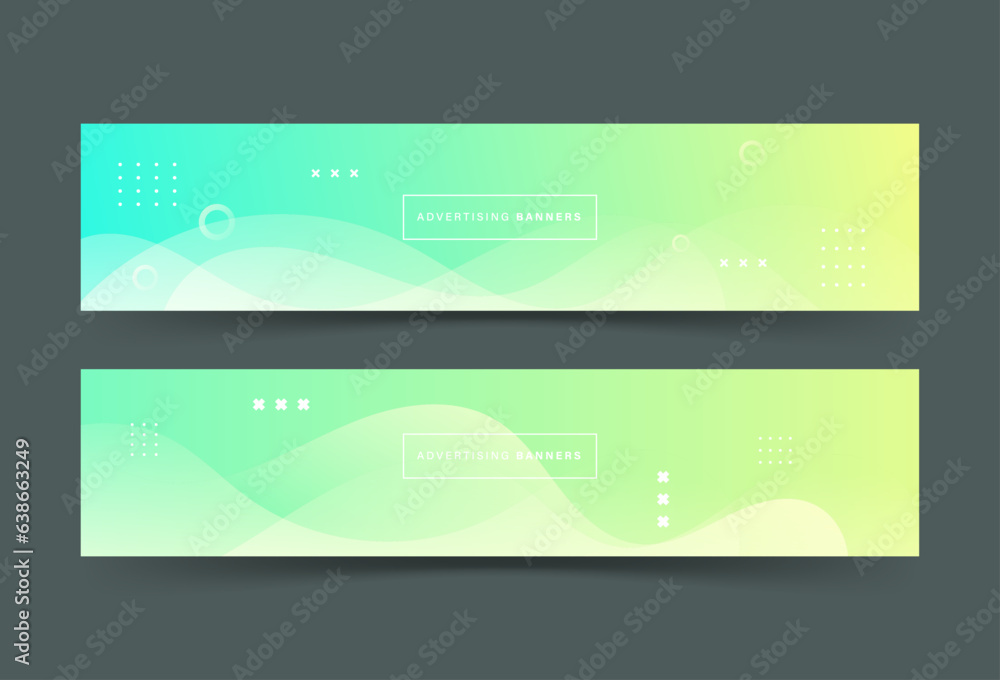 banner background advertising . colorful . blue green and yellow. wave effect . EPS 10