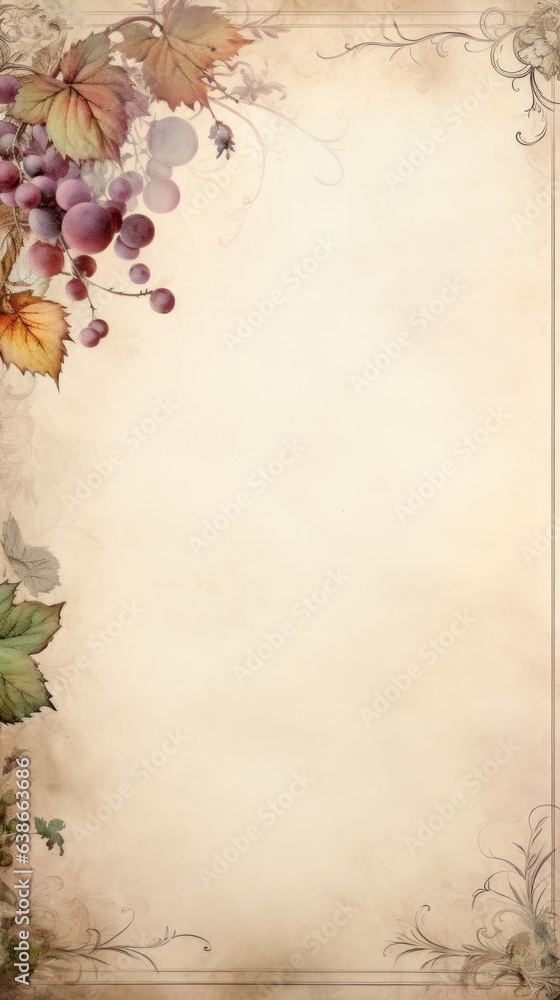 Stationary Paper Framed by Grape Vines Stationary Paper Framed by Grape Vines