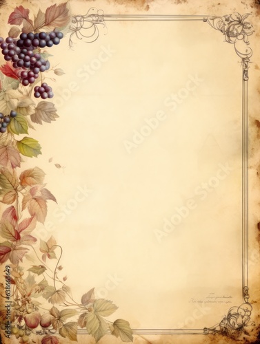 Stationary Paper Framed by Grape Vines