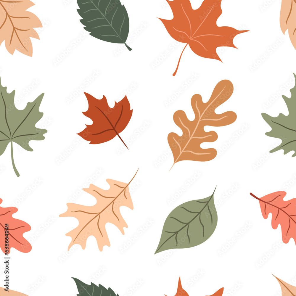 Seamless pattern with colorful autumn leaves Seamless pattern with colorful autumn leaves