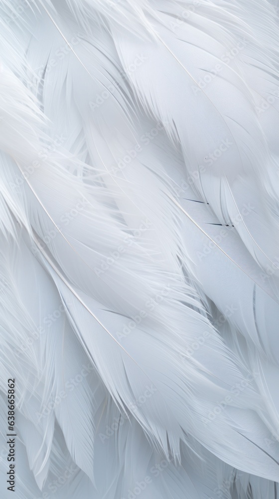 Obraz premium snow white feathers, feathers close up, background texture, abstract. background of feathers, close-up