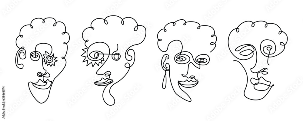 Minimalist face line illustration in line art style.. Abstract background with Continuous line art. boho template wall decor. hand draw cover vector with copy space. Minimalist face line illustration in line art style.. Abstract background with Continuous line art. boho template wall decor. hand draw cover vector with copy space.