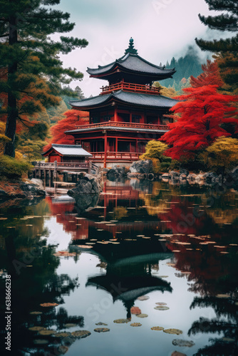 Beautiful Autumn Japanese Garden
