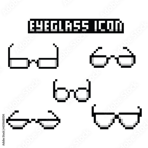 this is eyeglass icon in pixel art with white,black color and white background this item good for presentations,stickers, icons, t shirt design,game asset,logo and your project.