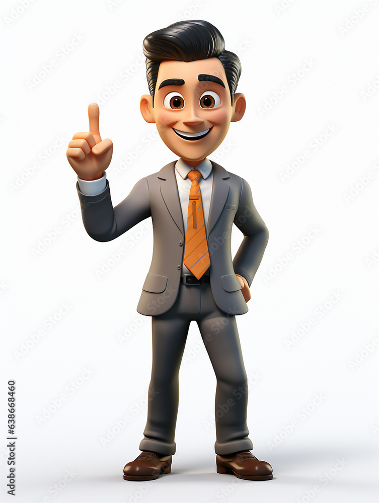 a happy 3d business man on transparent white background a happy 3d business man on transparent white background
