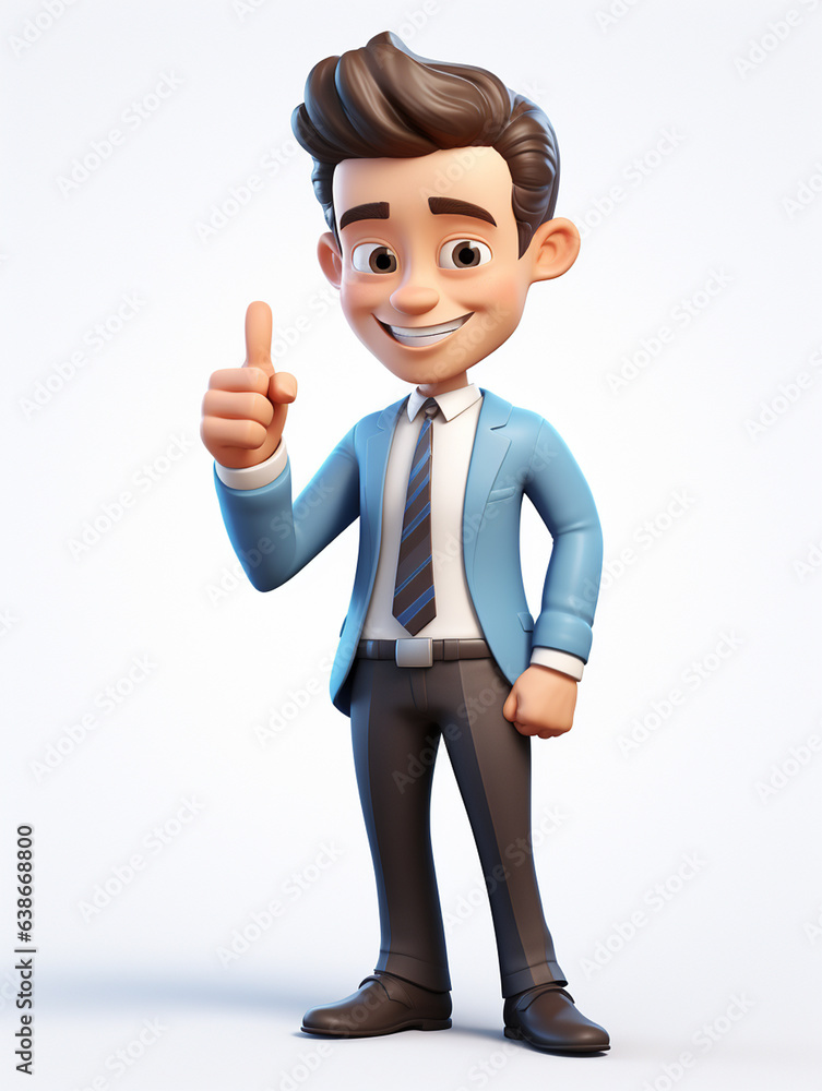 a happy 3d business man on transparent white background a happy 3d business man on transparent white background