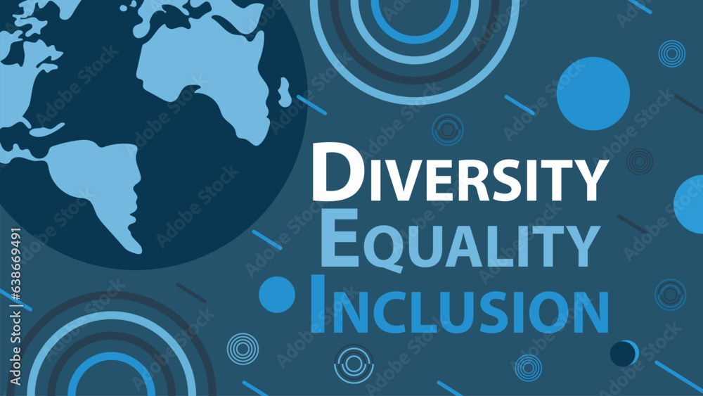 Diversity, Equality and Inclusion vector banner design with geometric ...