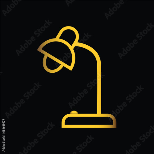 gold color study lamp icon, vector, template, logo, trendy, collection, flat, design