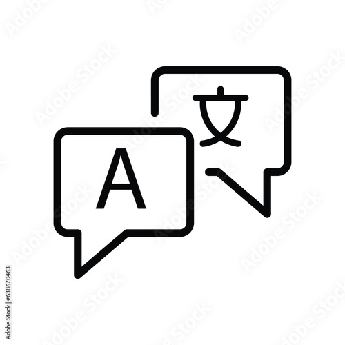 Language translation line icon, outline vector sign, on white. logo illustration.eps