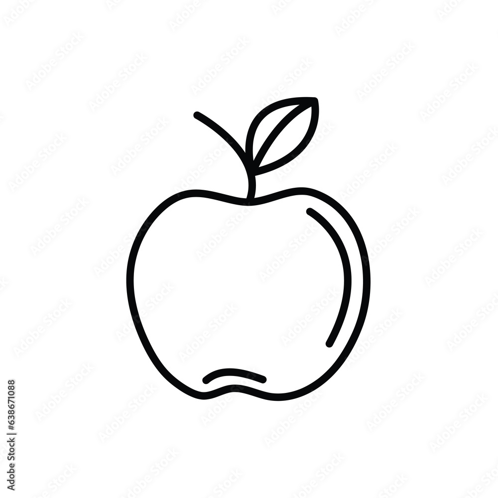 Apple line icon, fruit Symbol, logo outline vector sign, linear style pictogram isolated on white. Symbol, logo.eps Apple line icon, fruit Symbol, logo outline vector sign, linear style pictogram isolated on white. Symbol, logo.eps