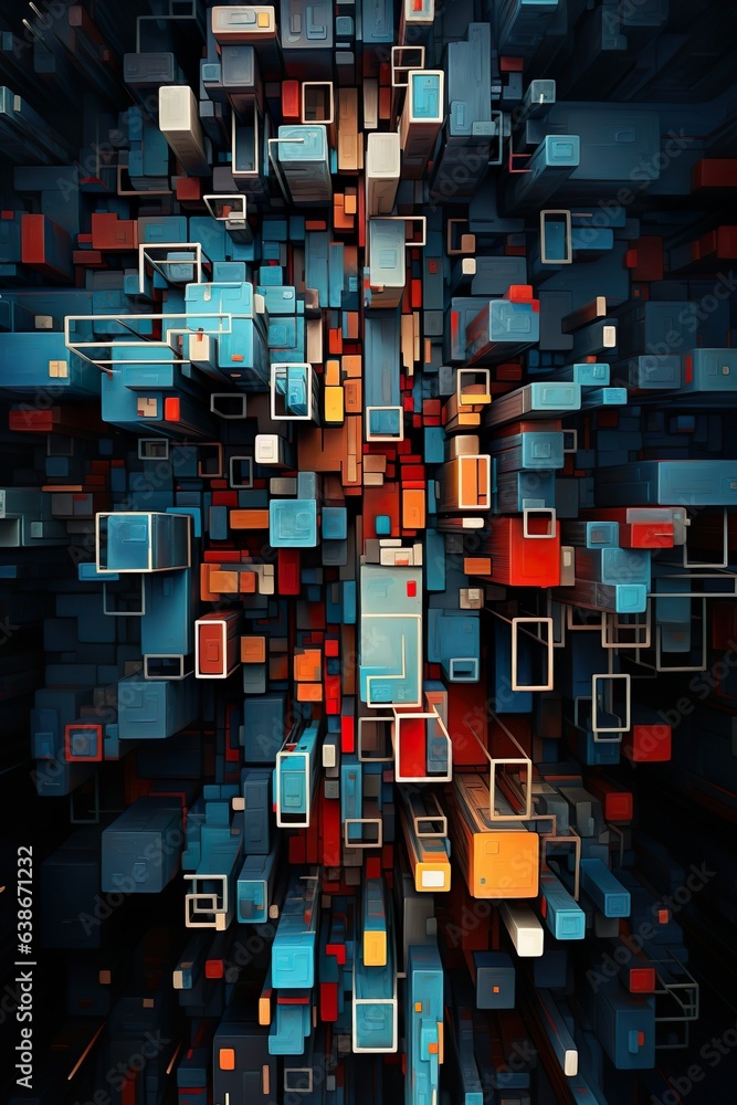 An abstract work of art made up of geometric shapes, remote control aerial photography | Generative AI An abstract work of art made up of geometric shapes, remote control aerial photography | Generative AI