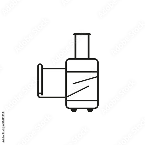 Luggage, bag wrapping at airport icon. Vector illustration. EPS 10.