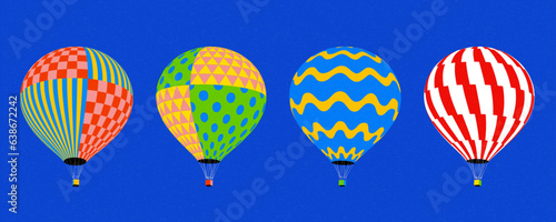 Vibrant hot air balloon set