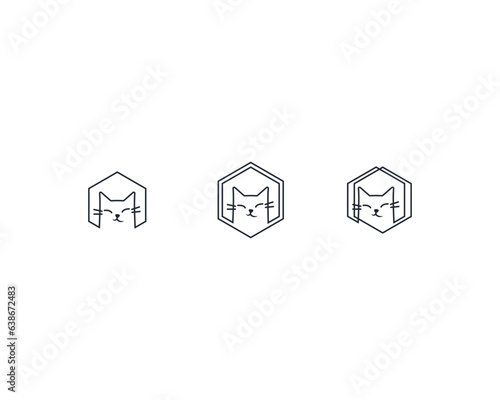Dog and cat logo design template vector, line of pet logo design suitable for pet shop, store, cafe, business, hotel, veterinary clinic, Domestic animal vector illustration logotype, sign, symbol