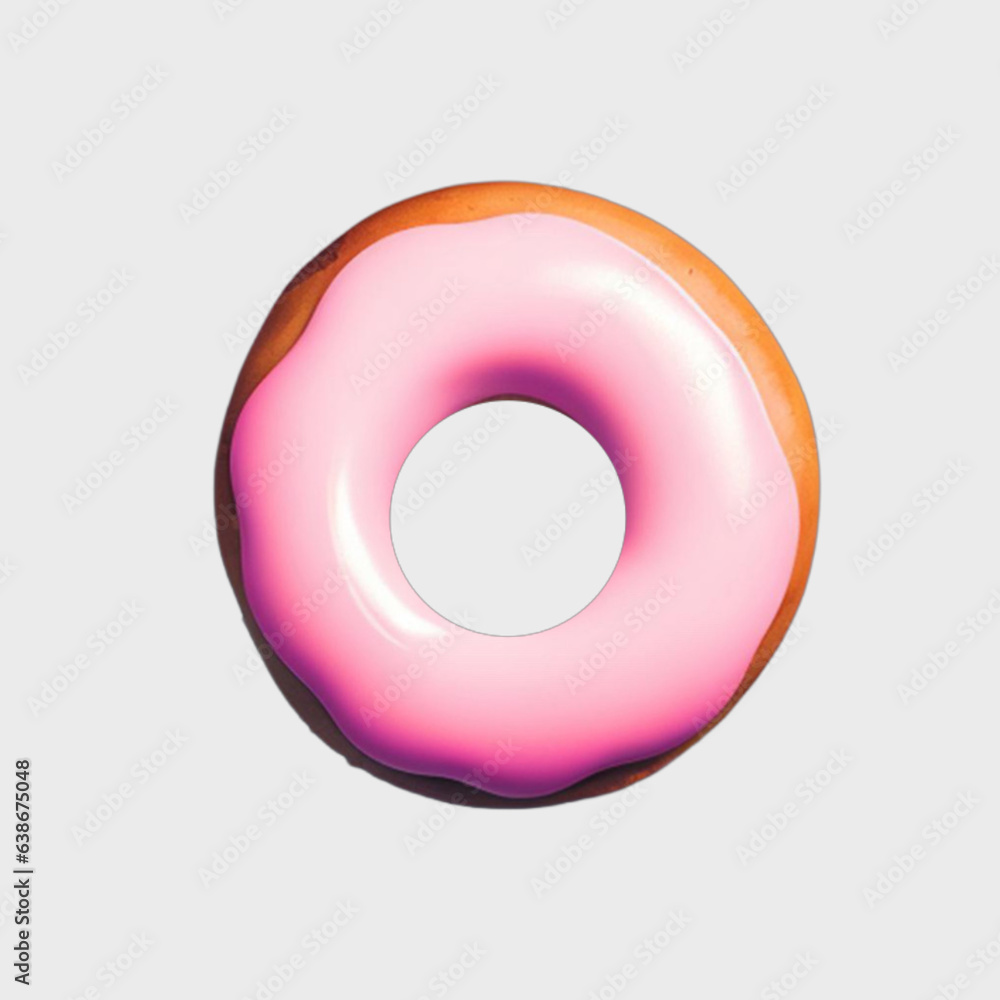 3D pink donut png, generative ai, pink cute donuts for design 3D pink donut png, generative ai, pink cute donuts for design