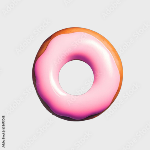 3D pink donut png, generative ai, pink cute donuts for design