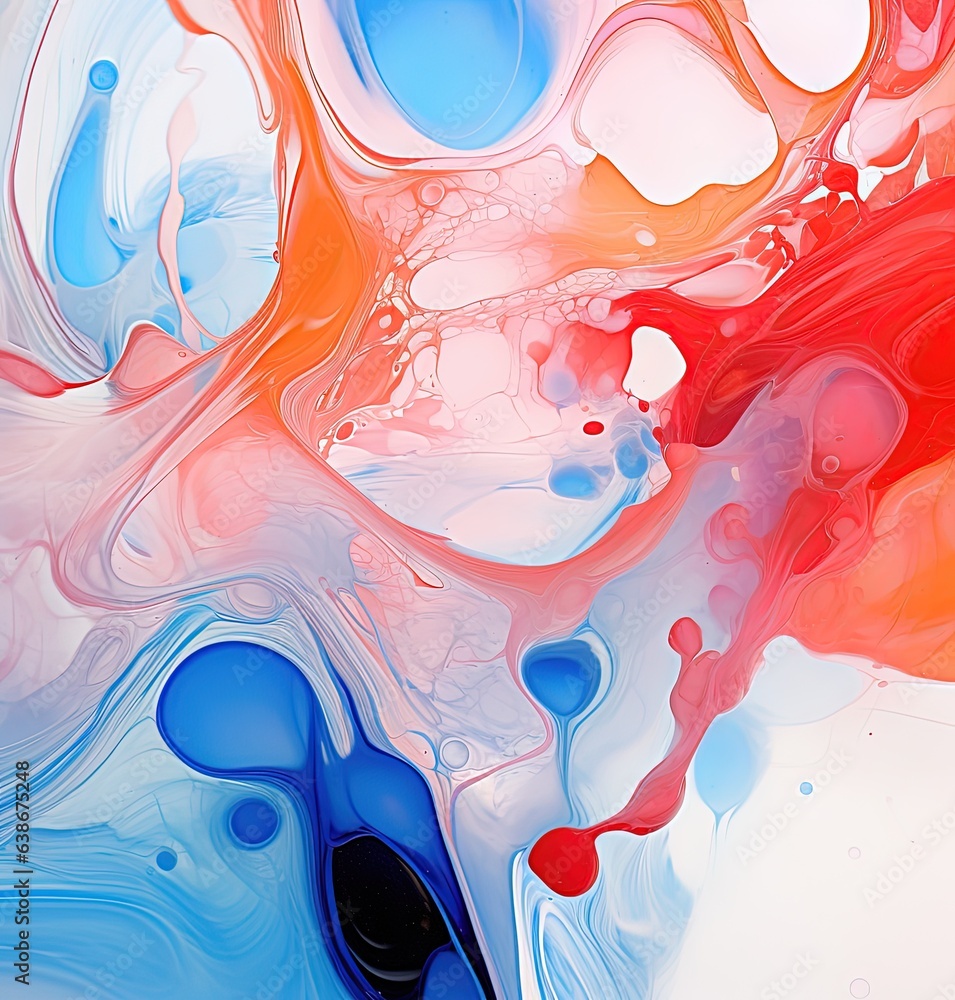 Many Color Splashing eachother on a White Abstract Background.