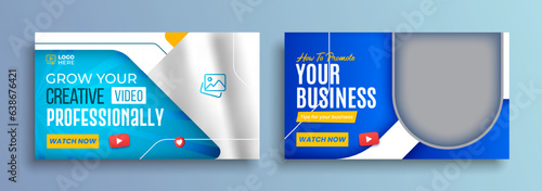 Youtube thumbnail design for any youtube videos customizable video thumbnail design video cover fully editable thumbnail template for social media concept.