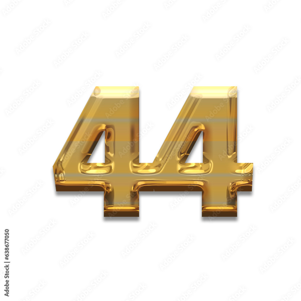 Number 44 gold luxury, use birthday,age,anniversary Number 44 gold luxury, use birthday,age,anniversary