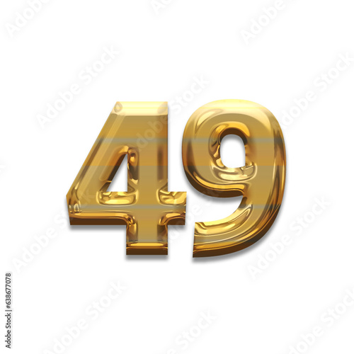 Number 49 gold luxury, use birthday,age,anniversary