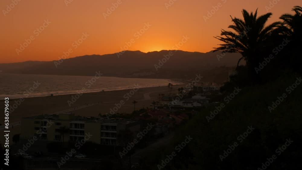Orange sky sunset by the beach in Palisades Park Santa Monica Orange sky sunset by the beach in Palisades Park Santa Monica