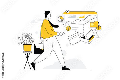 Business Data Custodian Vectors Illustration Flat
