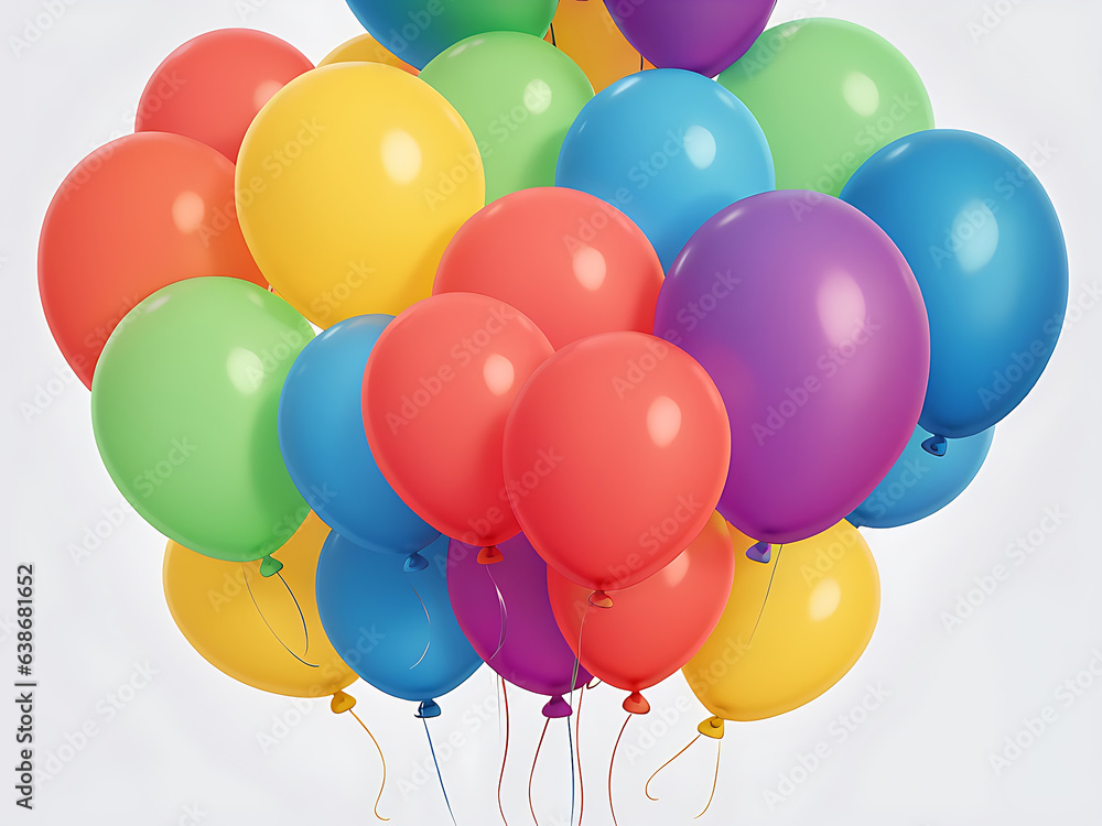 Bunch of colorful balloons on background, ai generated Bunch of colorful balloons on background, ai generated