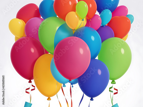 Bunch of colorful balloons on background  ai generated