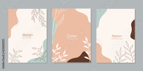 notebook cover design with floral pattern. abstract retro botanical background. size A4 For notebooks, planners, brochures, books, catalogs